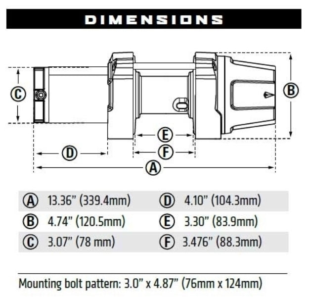 WARN VRX 35-S Winch - Handlebar Rocker Switch - Synthetic Rope 101030