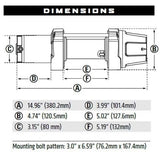 WARN VRX 45 Winch - Dash-mounted Rocker Switch - Wire Rope 101045