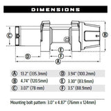 WARN VRX 25 Winch - Handlebar Rocker Switch - Wire Rope 101025