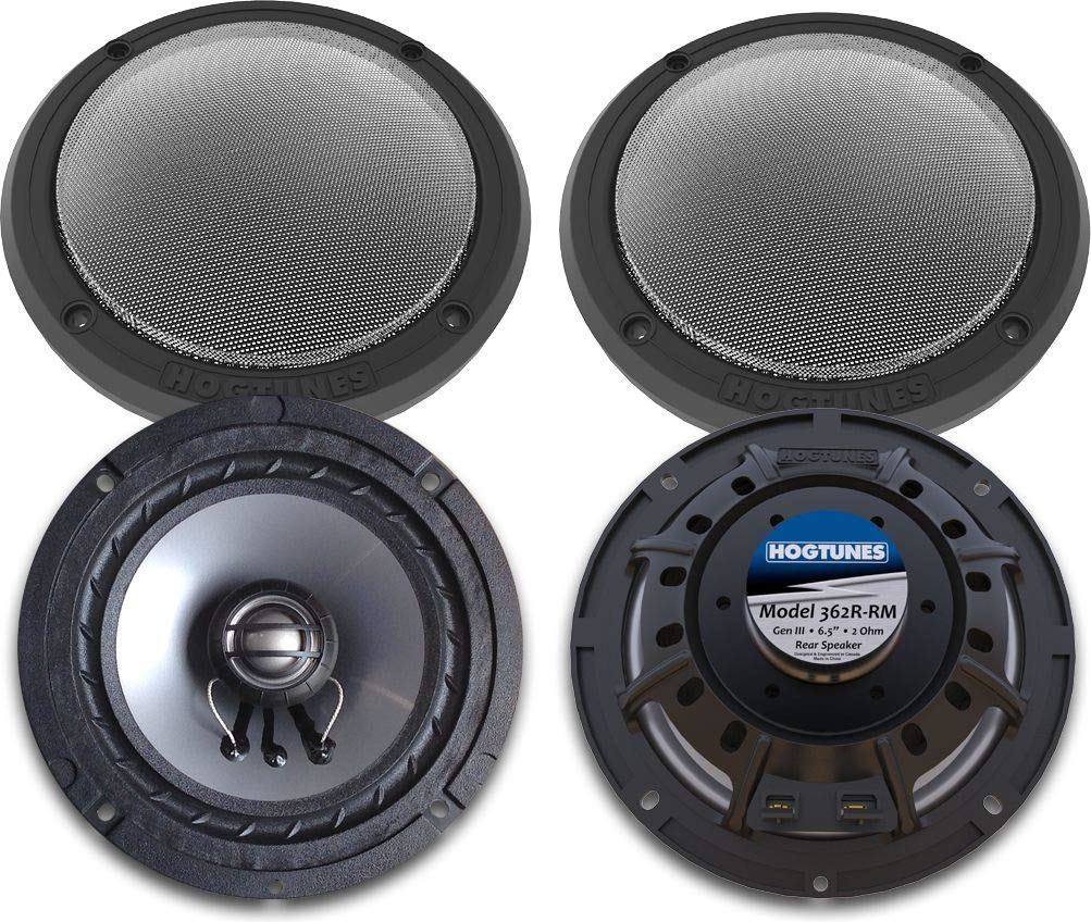 Hogtunes - 362R-RM Gen3 6.5" 2 Ohm Replacement Rear Speakers With Grills for 2014+ Harley-Davidson FLH Touring Models - Cycle City Outdoors