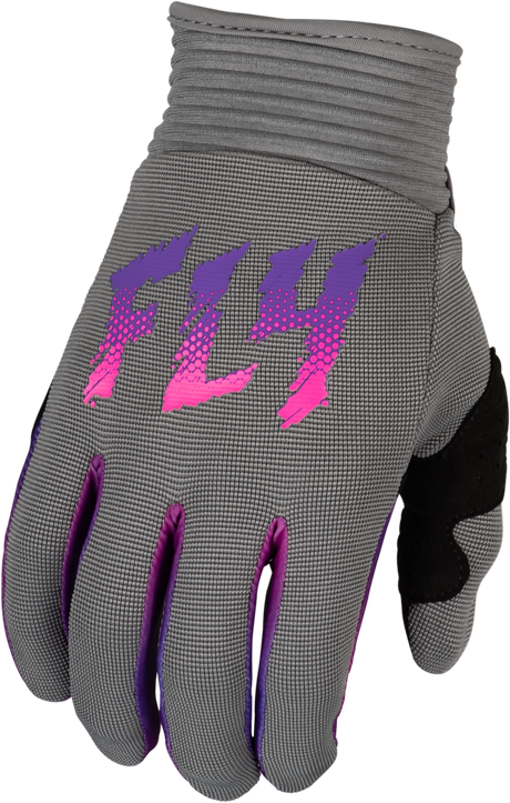 Youth F 16 Gloves Grey/Pink/Purple Ys - Cycle City Outdoors