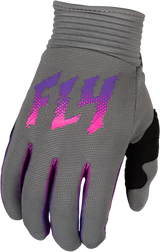 Youth F 16 Gloves Grey/Pink/Purple Yl - Cycle City Outdoors