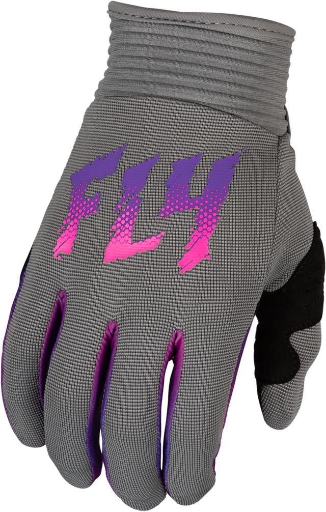 Youth F 16 Gloves Grey/Pink/Purple Yl - Cycle City Outdoors