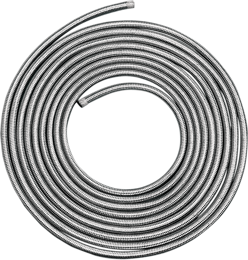 DRAG SPECIALTIES Braided Oil/Fuel Hose - Stainless Steel - 1/4" x 3' 096605-HC9 - Cycle City Outdoors