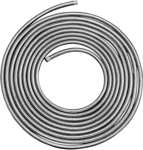 DRAG SPECIALTIES Braided Oil/Fuel Hose - Stainless Steel - 1/4" x 3' 096605-HC9 - Cycle City Outdoors