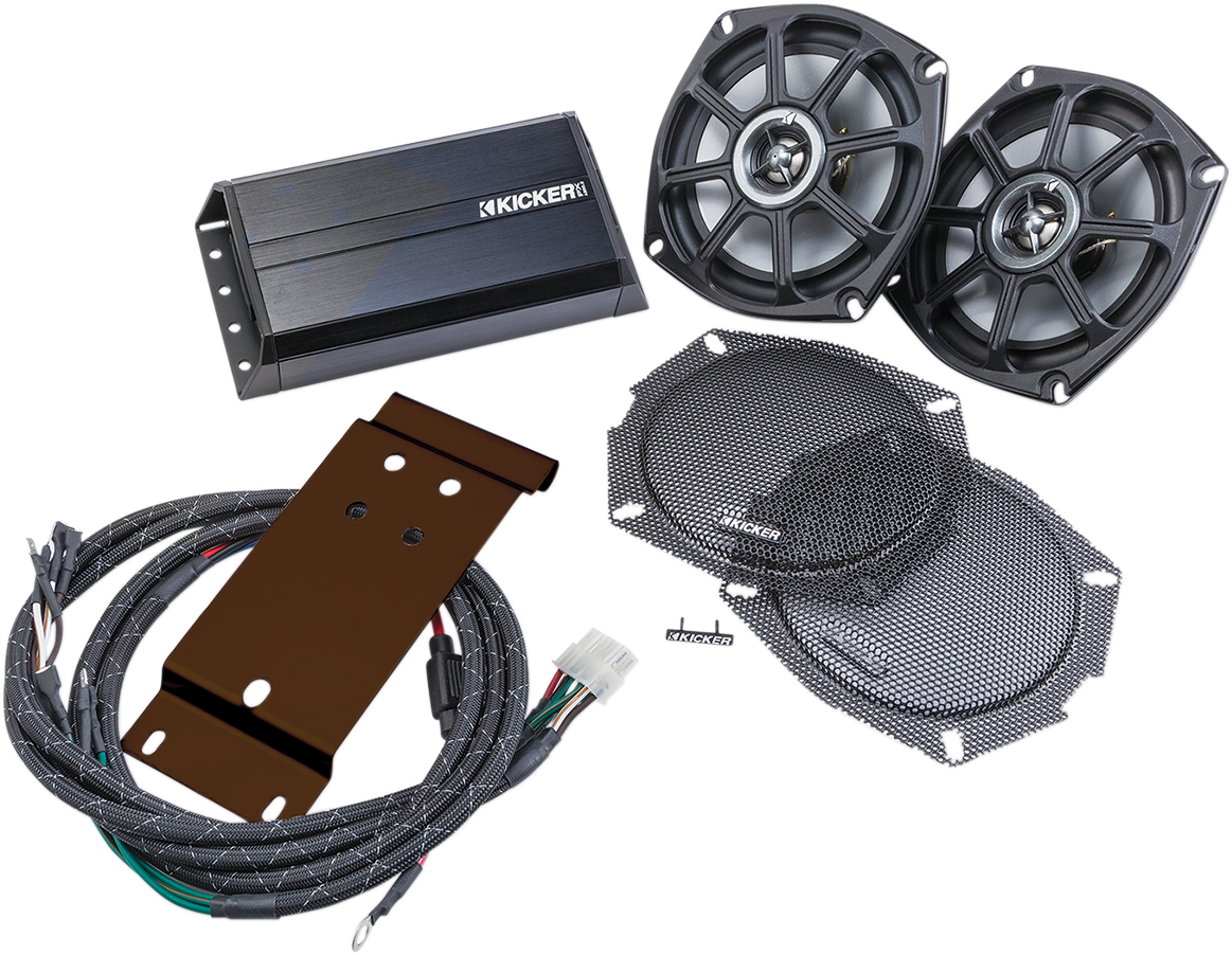 KICKER Speaker Kit - 5-1/4" - 2-Channel Amp - '98-'13 FLTR 46HDT96