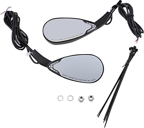 Custom Dynamics Mirrors - Dynamic - Side View - Oval - Black CD-MIRROR-B - Cycle City Outdoors