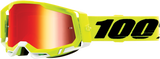 100% Racecraft 2 Goggles - Fluo Yellow - Red Mirror 50010-00004