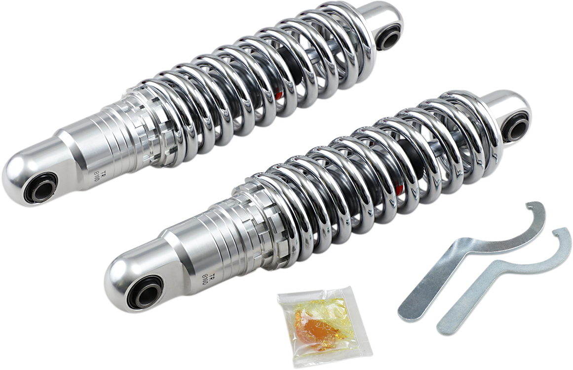 DRAG SPECIALTIES SHOCKS Premium Ride-Height Adjustable Shocks - Chrome - Heavy Duty - 12" C16-0156H - Cycle City Outdoors