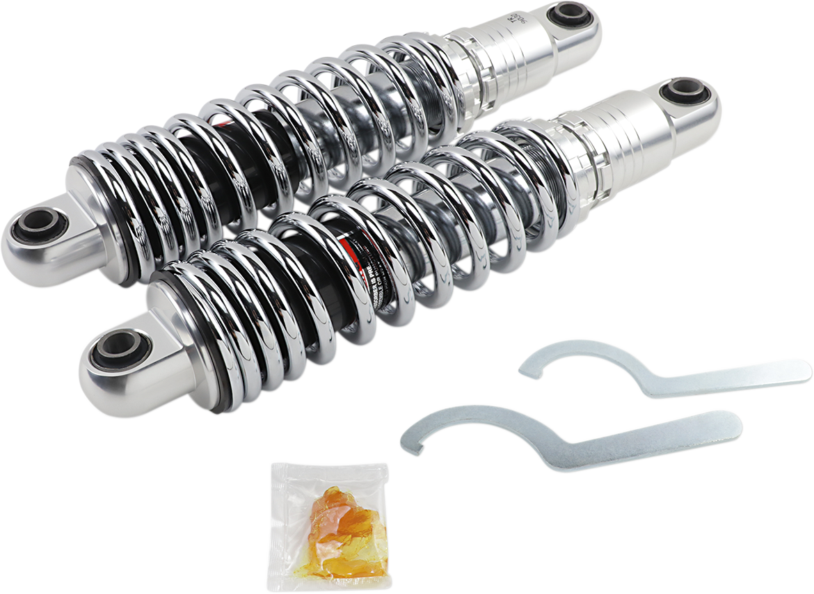 DRAG SPECIALTIES SHOCKS Premium Ride-Height Adjustable Shocks - Chrome - Heavy Duty - 13" C16-0154H - Cycle City Outdoors