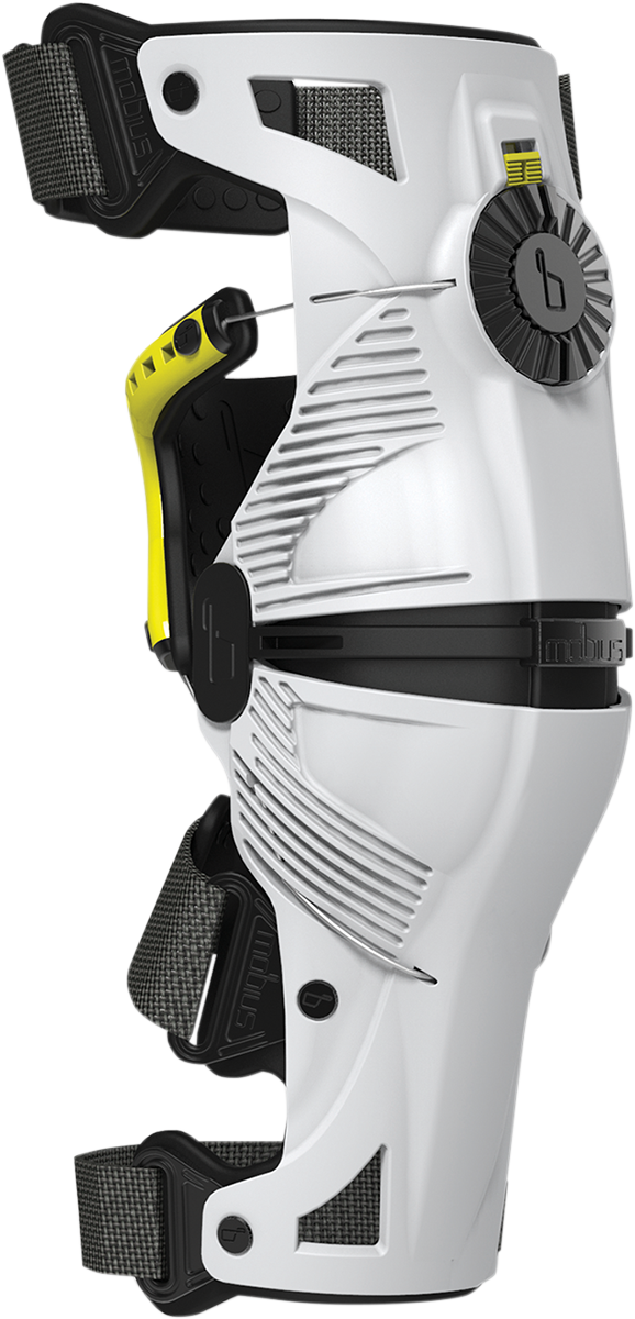 MOBIUS X8 Knee Braces - White/Yellow - Large 1010104 - Cycle City Outdoors