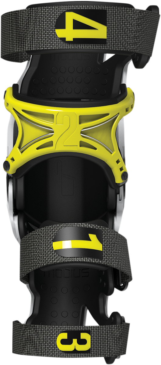 MOBIUS X8 Knee Braces - White/Yellow - Medium 1010103 - Cycle City Outdoors