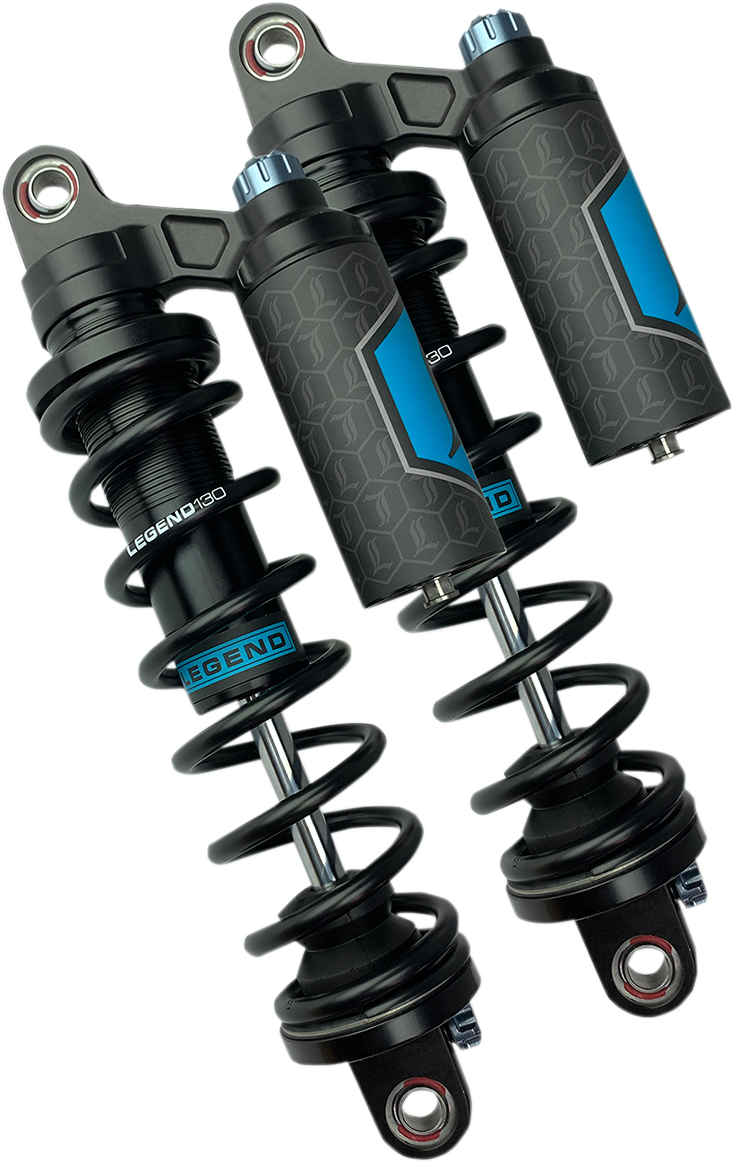 LEGEND SUSPENSION REVO ARC Piggyback Shocks - Standard - Black - 13" - '99-'17 Dyna 1310-1890