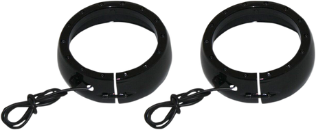 Custom Dynamics Lighted Passing Lamp Trim Ring '14+ FLHT - Black CDTB-45TR-1B - Cycle City Outdoors