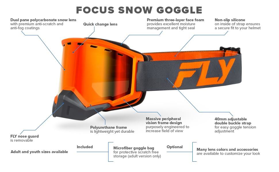 Fly - Focus - Snow Goggle (Open Box) - Cycle City Outdoors