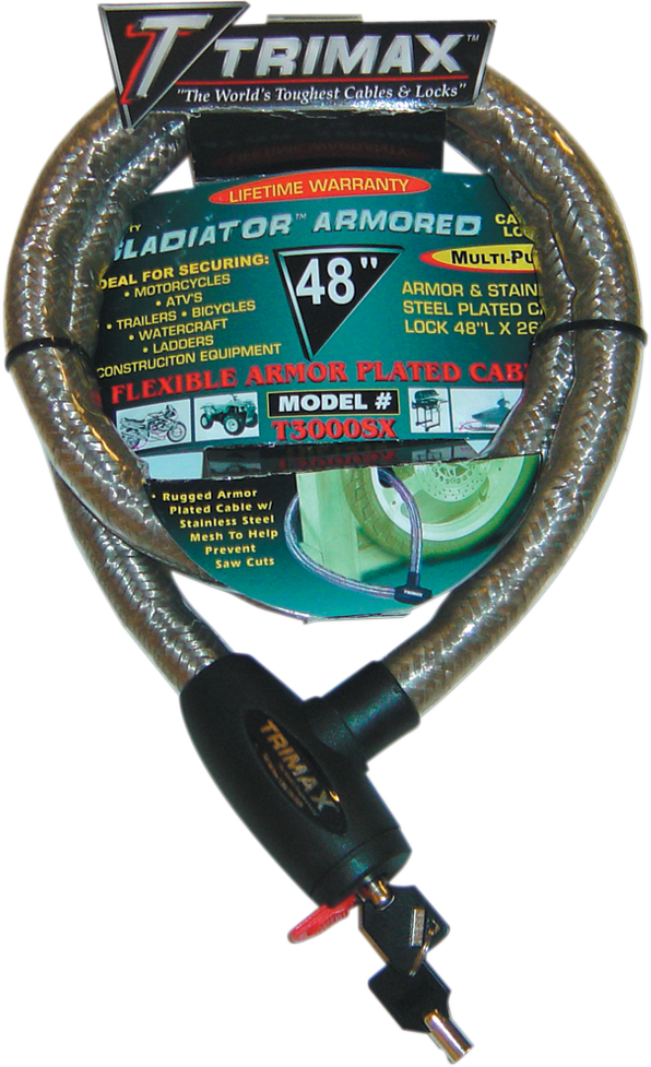 TRIMAX Braided Cable Lock - 48" TG3048SX - Cycle City Outdoors