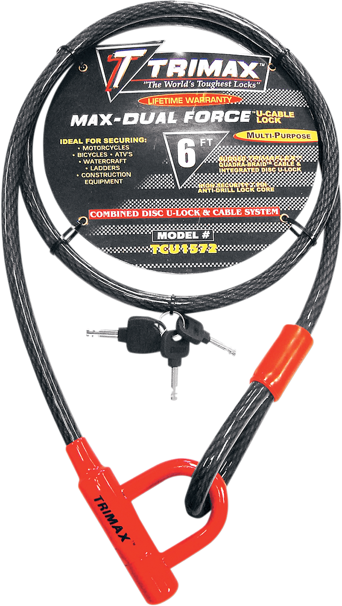 TRIMAX U-Lock and Cable Locks - 72" TCU1572 - Cycle City Outdoors