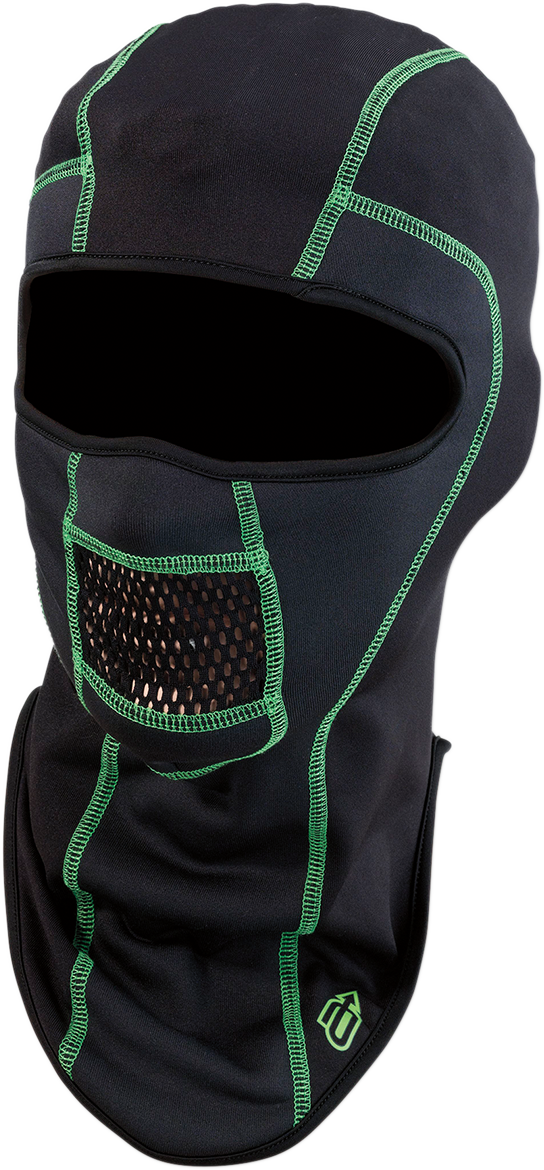 ARCTIVA Balaclava Pro Stretch - Black/Green - Small/Medium 2503-0377