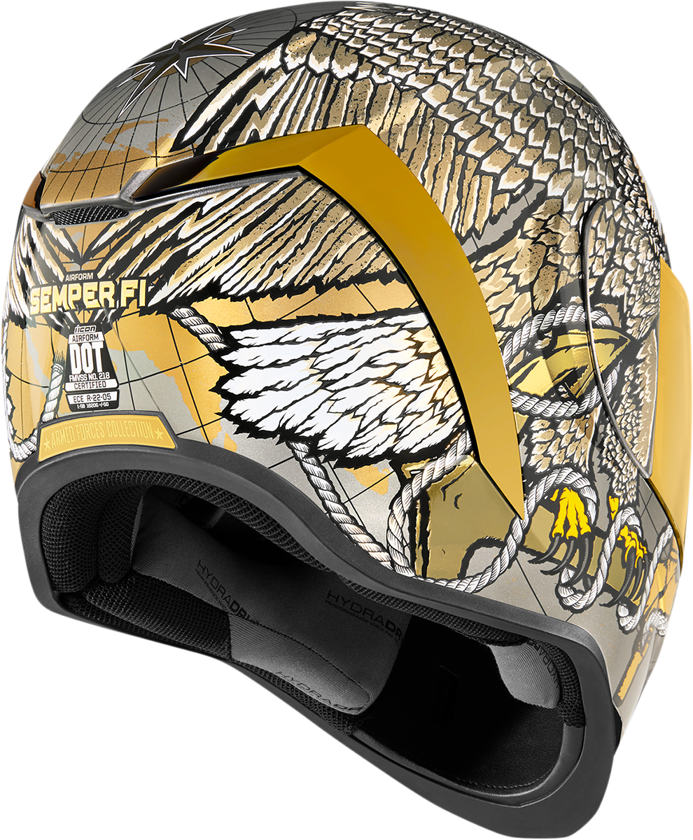 ICON Airform* Helmet - Semper Fi - Gold - XS 0101-13663