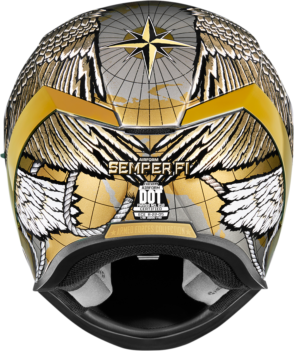 ICON Airform* Helmet - Semper Fi - Gold - XS 0101-13663