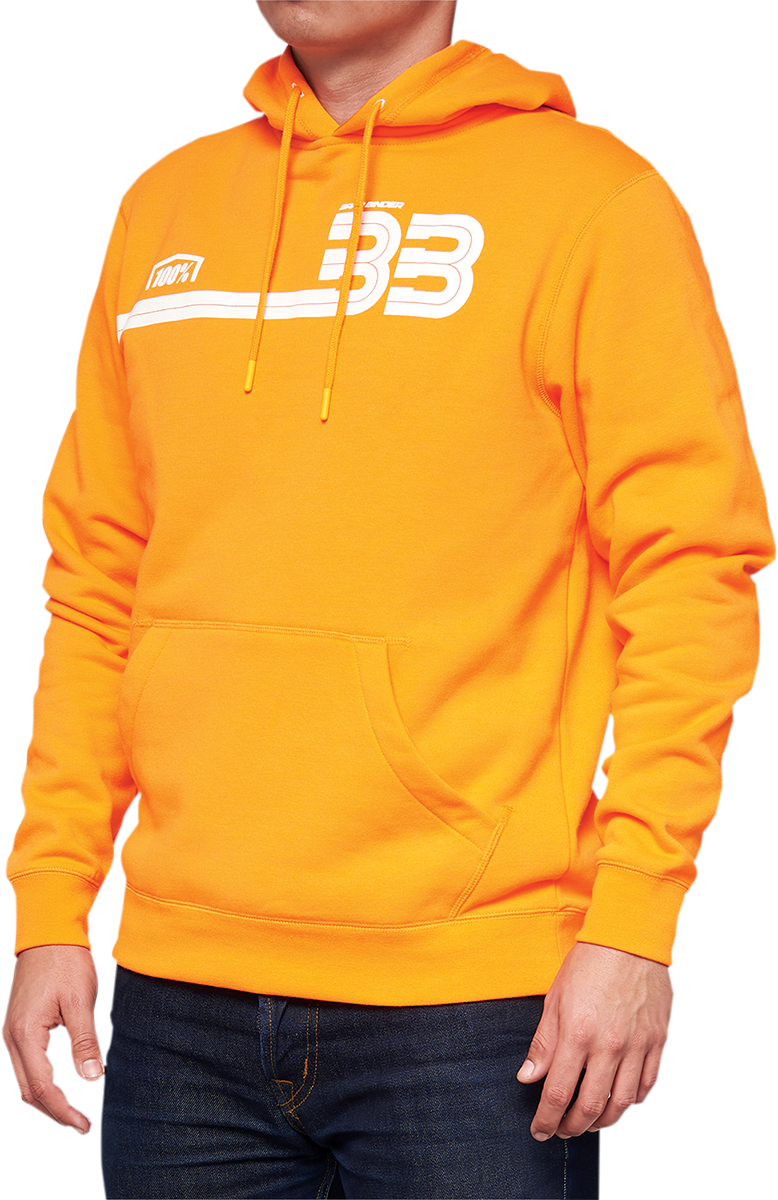 100% BB33 Pullover Kangaroo Pocket Hoodie - Orange - Small BB-36045-476-10