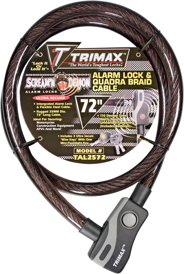 TRIMAX Alarm Cable Lock TAL2572 - Cycle City Outdoors