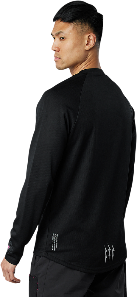 MUC-OFF USA Riders Long-Sleeve Jersey - Black - Medium 20366 - Cycle City Outdoors