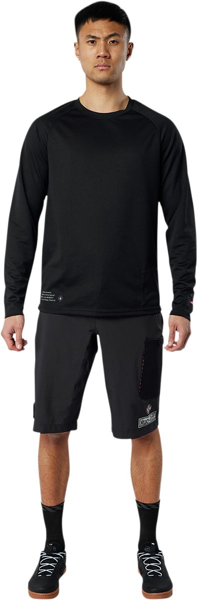 MUC-OFF USA Riders Long-Sleeve Jersey - Black - Small 20365 - Cycle City Outdoors