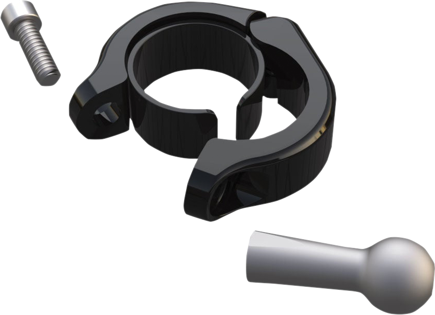 Ciro Ball Mount - Aluminum Clamp - 1-1/8" - 1-1/4" Handlebars - Black 50139 - Cycle City Outdoors