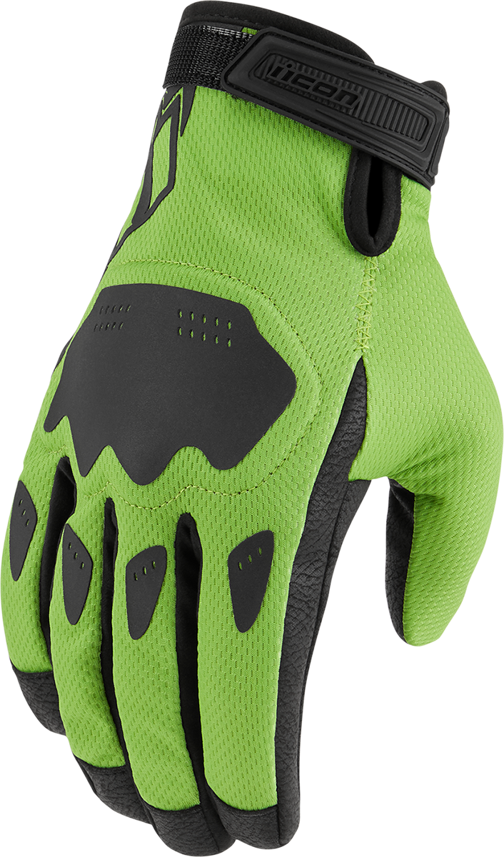 ICON Hooligan* CE Gloves - Green - Medium 3301-4367