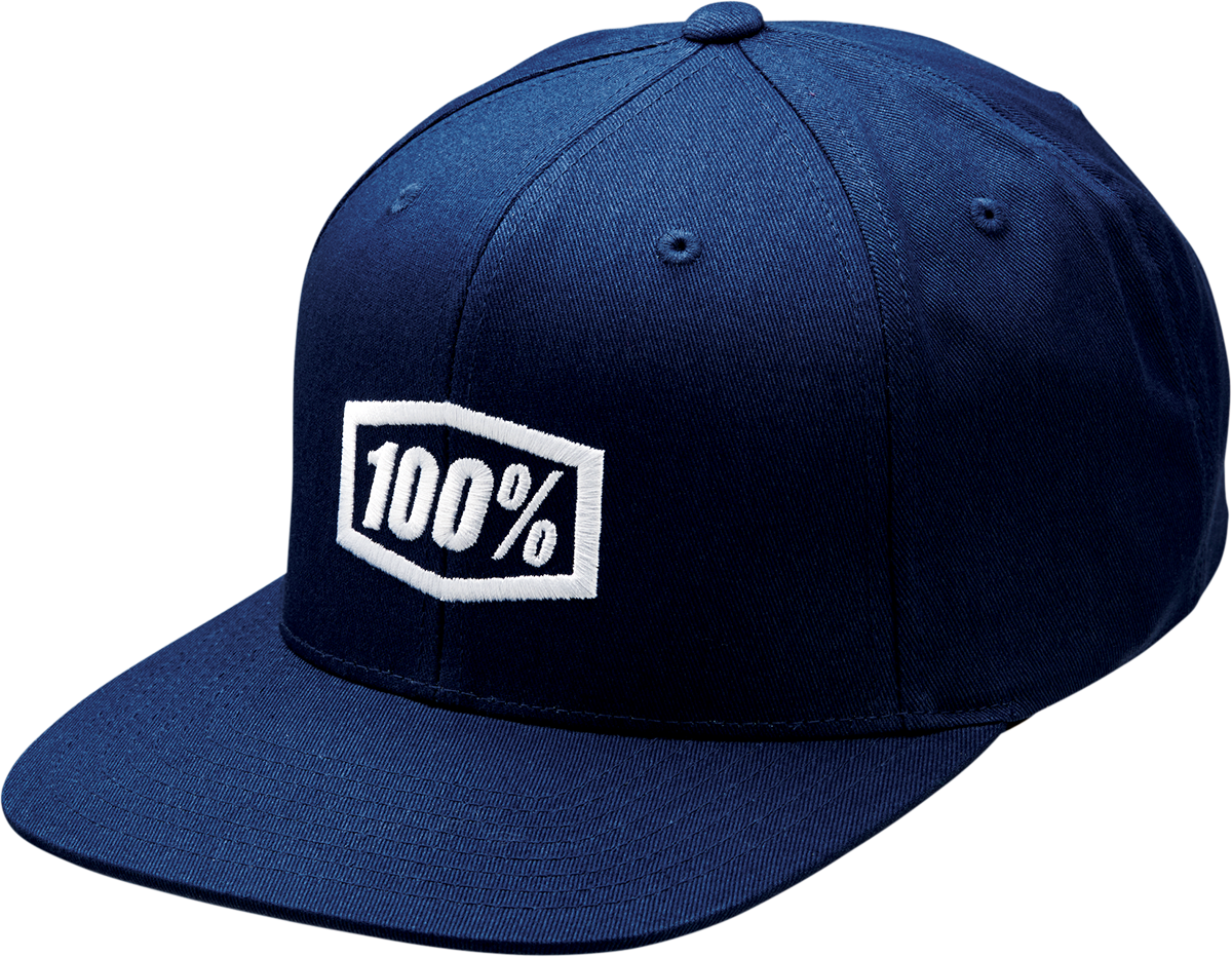 100% Icon Snapback Hat - Navy - One Size 20044-00005