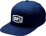 100% Icon Snapback Hat - Navy - One Size 20044-00005