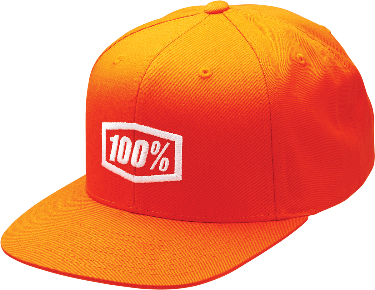 100% Icon Snapback Hat - Orange - One Size 20044-00004