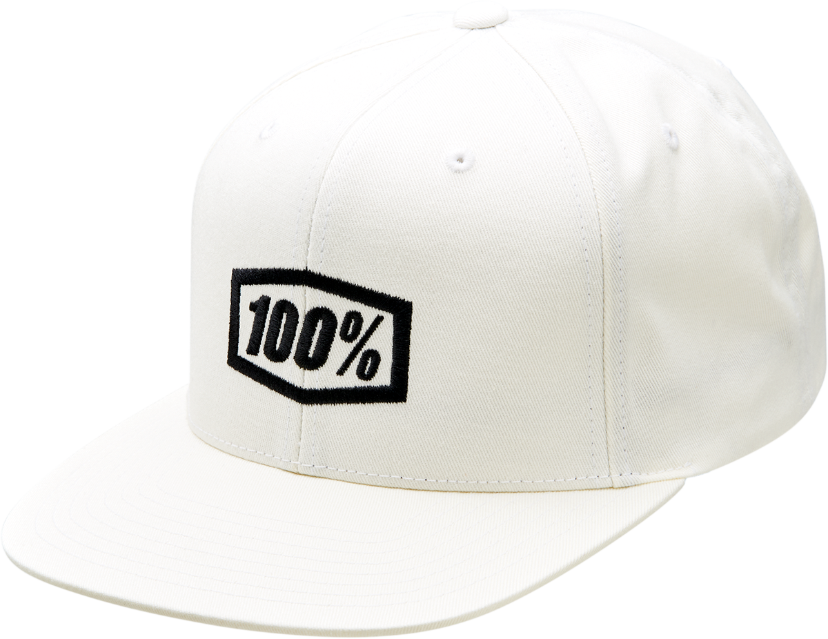 100% Icon Snapback Hat - White - One Size 20044-00007