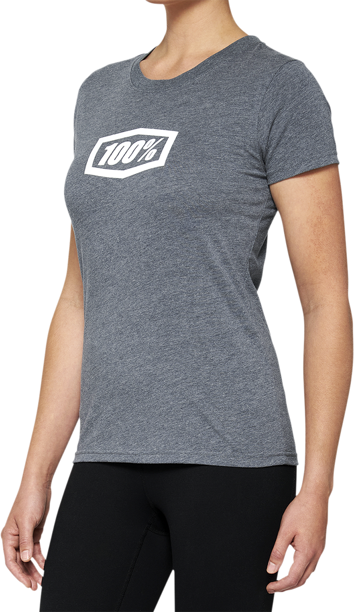 100% Women's Icon T-Shirt - Heather Gray - Medium 20002-00005 - Cycle City Outdoors