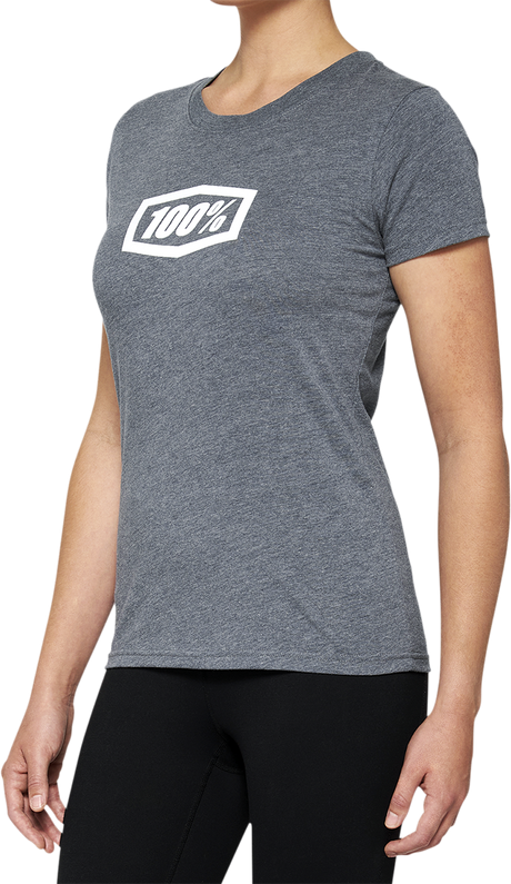 100% Women's Icon T-Shirt - Heather Gray - Medium 20002-00005 - Cycle City Outdoors