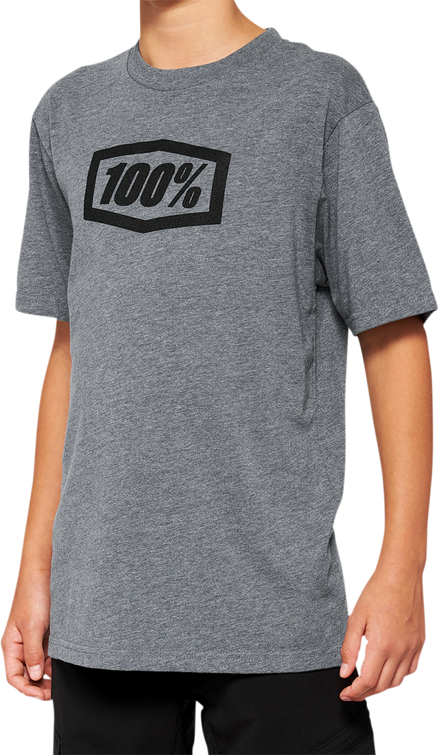 100% Youth Icon T-Shirt - Heather Gray - XL 20001-00011 - Cycle City Outdoors