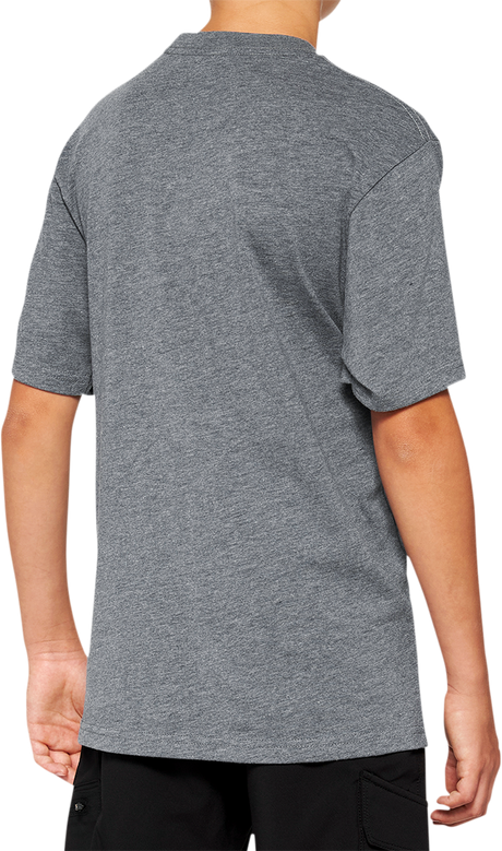 100% Youth Icon T-Shirt - Heather Gray - XL 20001-00011 - Cycle City Outdoors