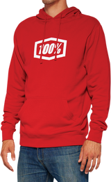 100% Icon Pullover Hoodie - Red - Large 20029-00012