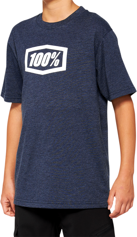 100% Youth Icon T-Shirt - Navy - Large 20001-00014 - Cycle City Outdoors