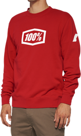 100% Icon Long-Sleeve Fleece Sweatshirt - Red - Small 20026-00010