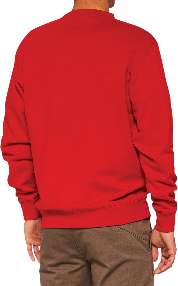 100% Icon Long-Sleeve Fleece Sweatshirt - Red - Small 20026-00010