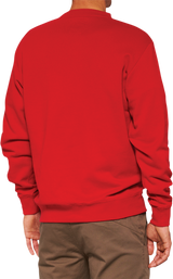 100% Icon Long-Sleeve Fleece Sweatshirt - Red - Small 20026-00010