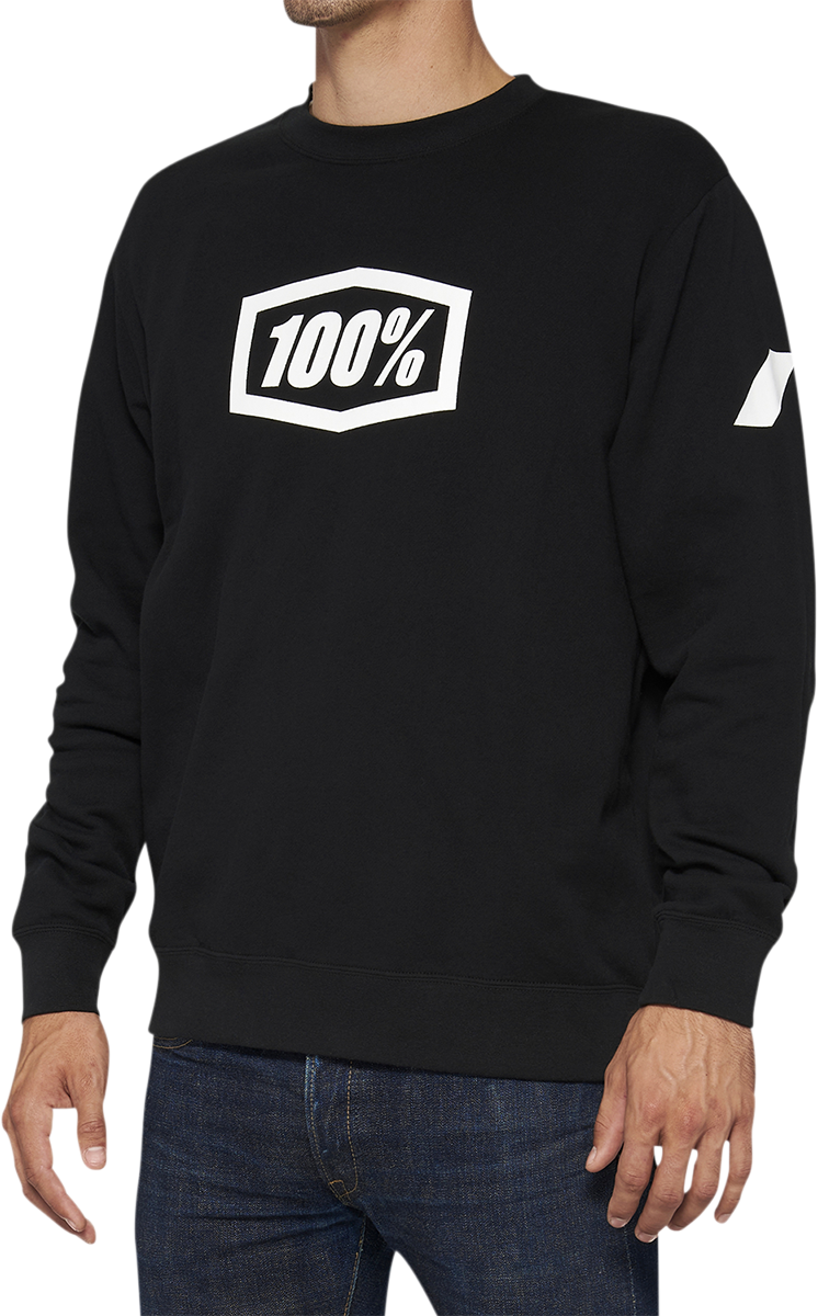 100% Icon Long-Sleeve Fleece Sweatshirt - Black - Large 20026-00002