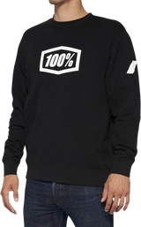 100% Icon Long-Sleeve Fleece Sweatshirt - Black - Large 20026-00002