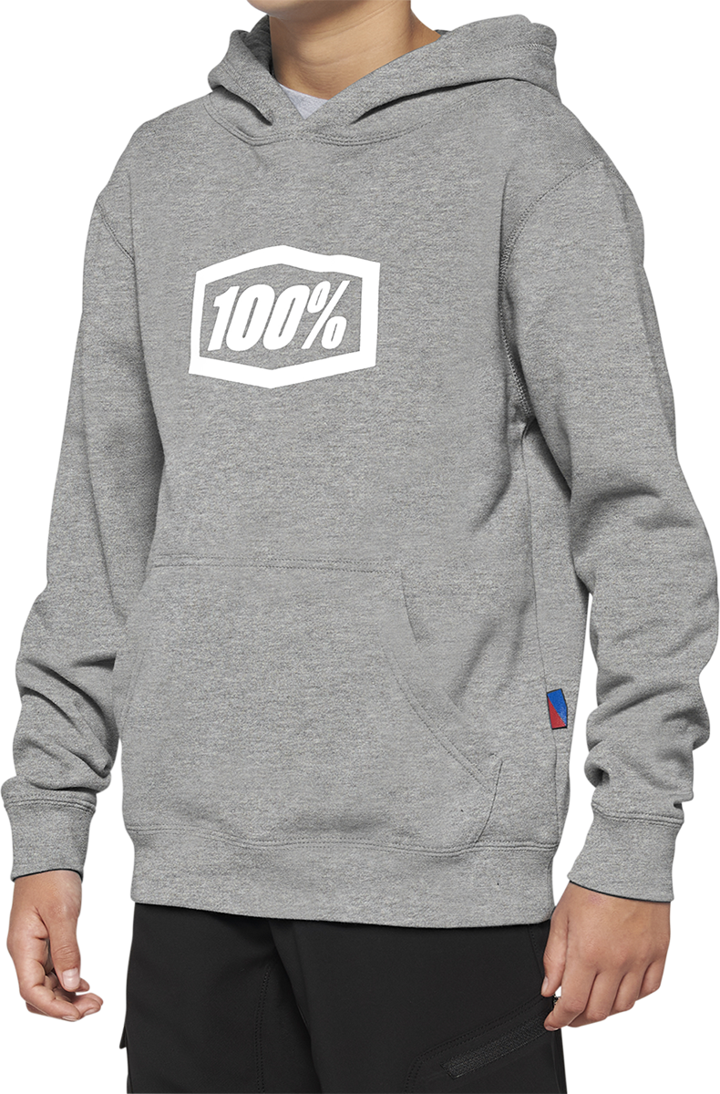 100% Youth Icon Hoodie - Gray - XL 20030-00007 - Cycle City Outdoors