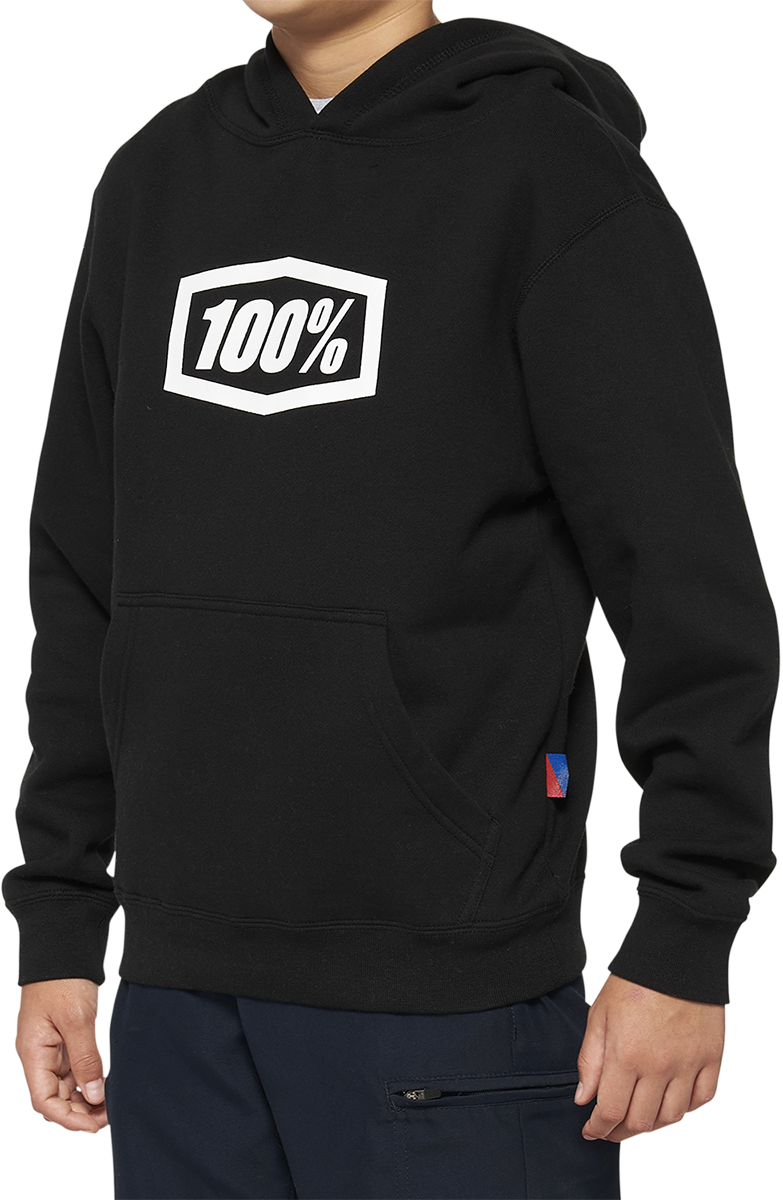 100% Youth Icon Hoodie - Black - Medium 20030-00001 - Cycle City Outdoors