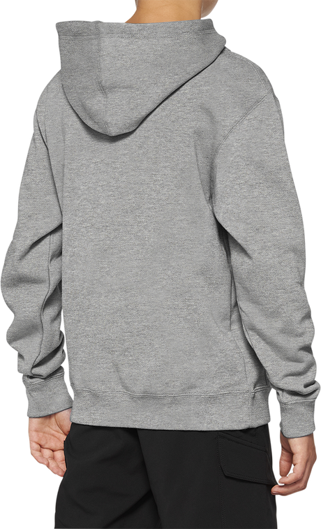 100% Youth Icon Hoodie - Gray - Large 20030-00006 - Cycle City Outdoors