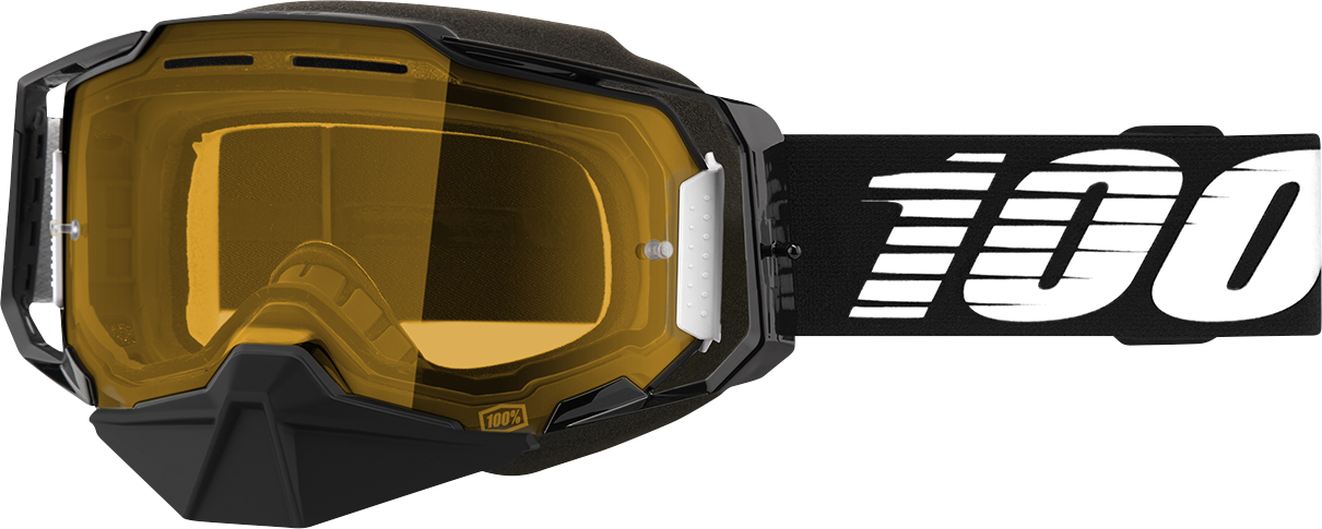 100% Armega Snow Goggles - Black - Yellow 50007-00001