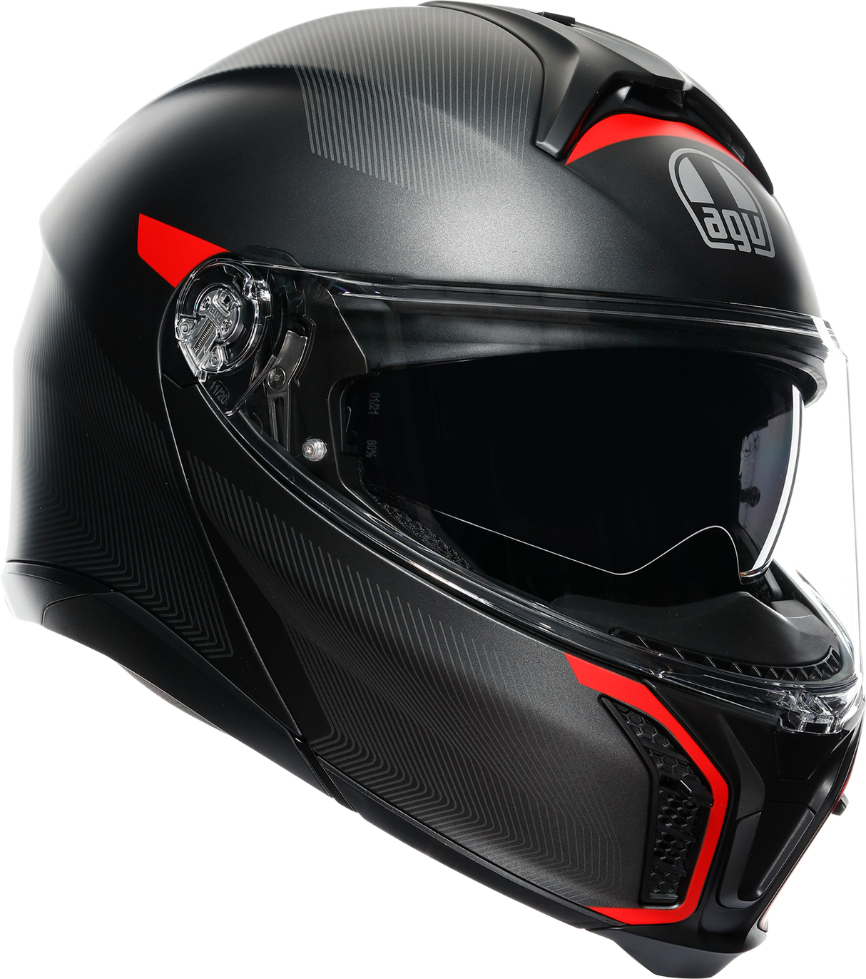 AGV Tourmodular Helmet - Frequency - Matte Gunmetal/Red - 2XL 211251F2OY00516